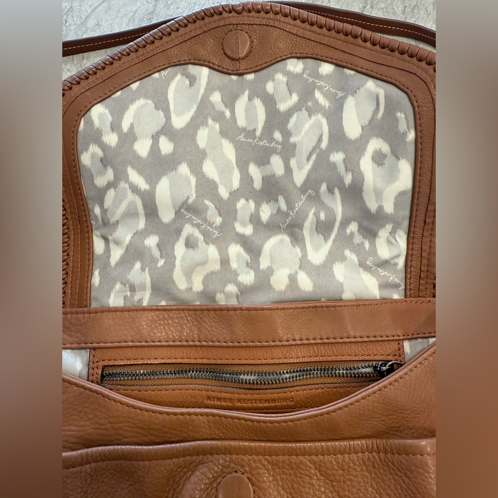 Aimee Kestenberg Tan/Brown Braided Flap Shoulder Bag - Picture 5 of 8